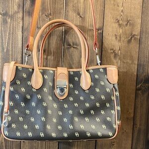 Dooney & Bourke Black and Tan Satchel
